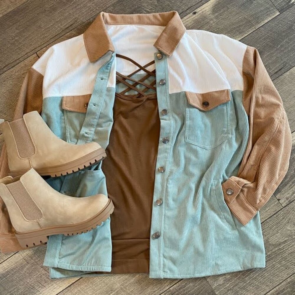 Plus Corduroy Button Up Shacket NWT